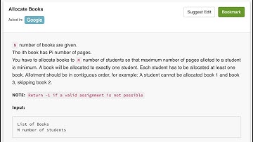 Google Coding Interview Question: Allocate Books