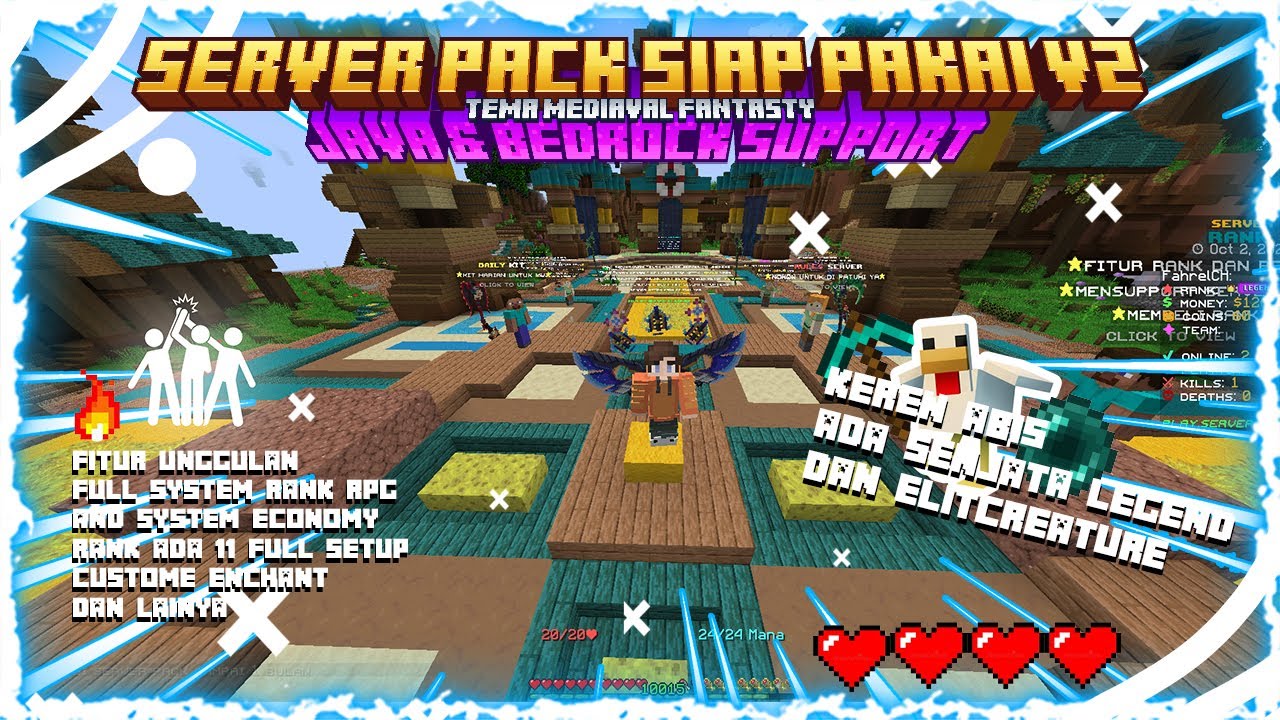 SERVER SIAP PAKAI MINECRAFT BEDROCK & JAVA | SUDAH SUPPORT VERSI ...