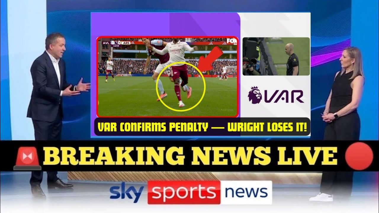 VAR CONFIRMS CLEAR PENALTY ON SAKA AS IAN WRIGHT EXPLODES AFTER ASTON ...