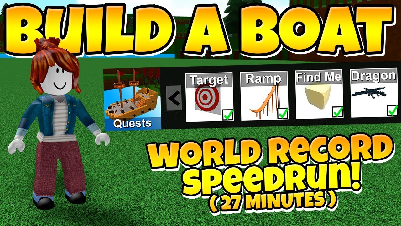 Build A Boat World Record Speedrun 100 Completion - the box roblox build a boat quest 2019