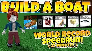Build a Boat WORLD RECORD SPEEDRUN! 💨 ( 100% Completion )