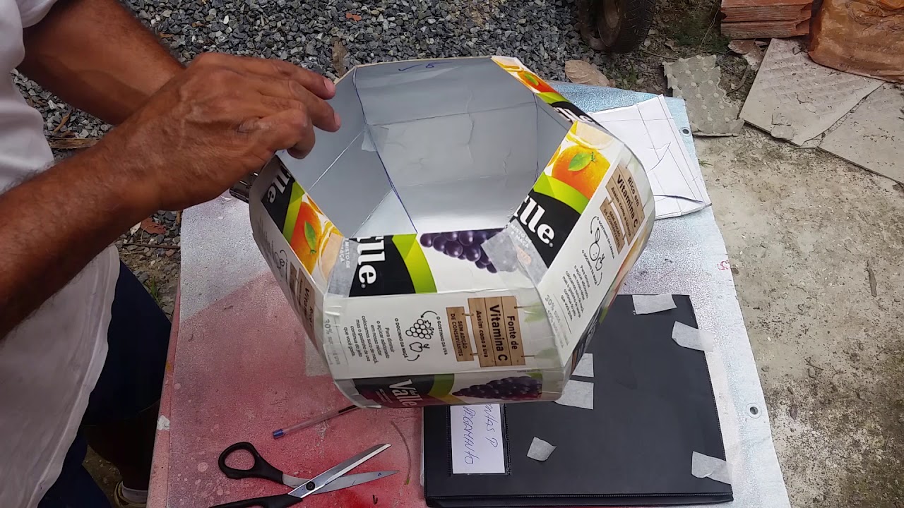 Vasos de caixas de leite feito na massa de cimento passo a passo parte 1