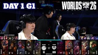 IG vs GEN | Day 1 LoL Worlds 2026 Swiss Stage | Invictus Gaming vs Gen.G full