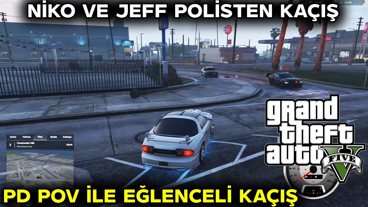 NİKO VE JEFF POLİSTEN KAÇIŞ I PD POV İLE EĞLENCELİ KAÇIŞ I 35 RP GTA V EFSANE KOVALAMACA