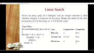 Time complexity(Linear search and Binary Search)