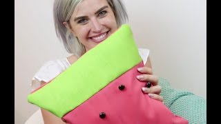DIY Watermelon Pillow | HG Craft | HelloGiggles