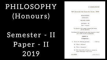 Philosophy (General) 2nd Semester Paper - II 2019 B.A. Tripura University Question Paper