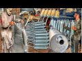 Incredible manufacturing process of silencer carmetal sheet remix silencer mass production factory