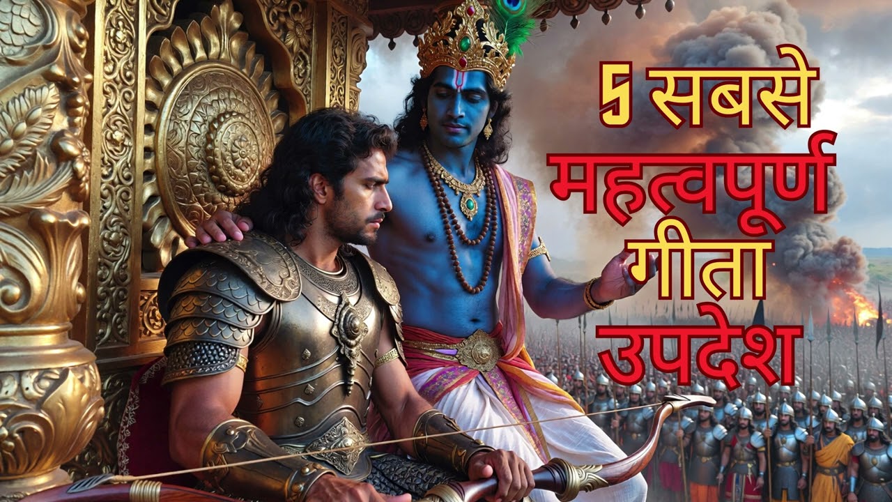श्रीकृष्ण के 5 अमूल्य उपदेश 🕉️ | अर्जुन को दिया गया गीता ज्ञान | Life Lessons from Bhagavad Gita