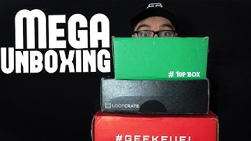 Mega Unboxing - Loot Crate, Geek Fuel & 1Up Box - March 2016