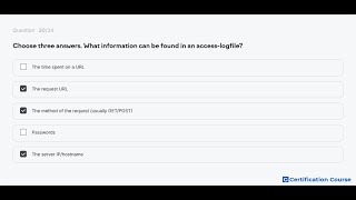 Choose three answers. What information can be found in an access-logfile?