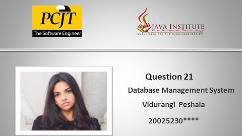 Database Management System | Question 21| Java Institute