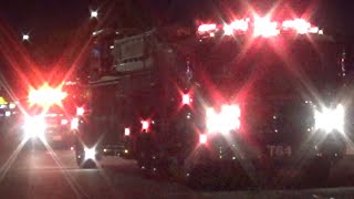 OCFA Truck 64 & Battalion 1 responding