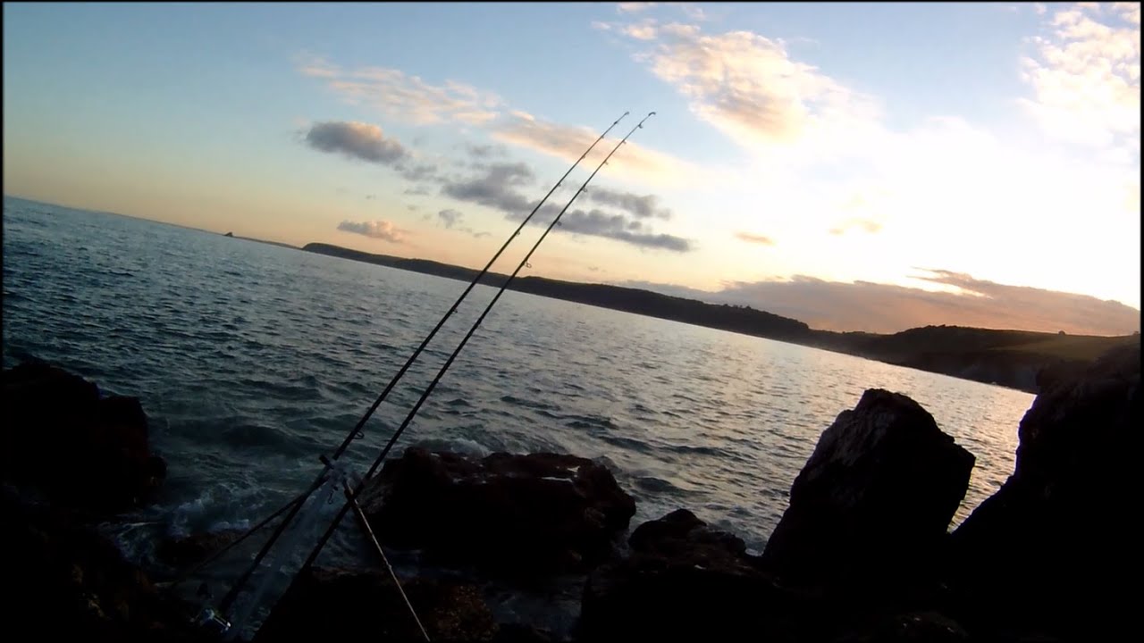 Shore Fishing - Bait Fishing for Sea Bass from the Rocks - YouTube