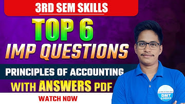 3rd sem skill imps || Principles of accounting important questions ||  3rd sem imps