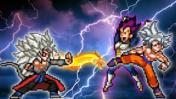 Xeno Goku V2 OP(All Form)(New) VS Goku Perfct. MUI OP & TND Vegeta Ultra Ego OP in Jump Force Mugen