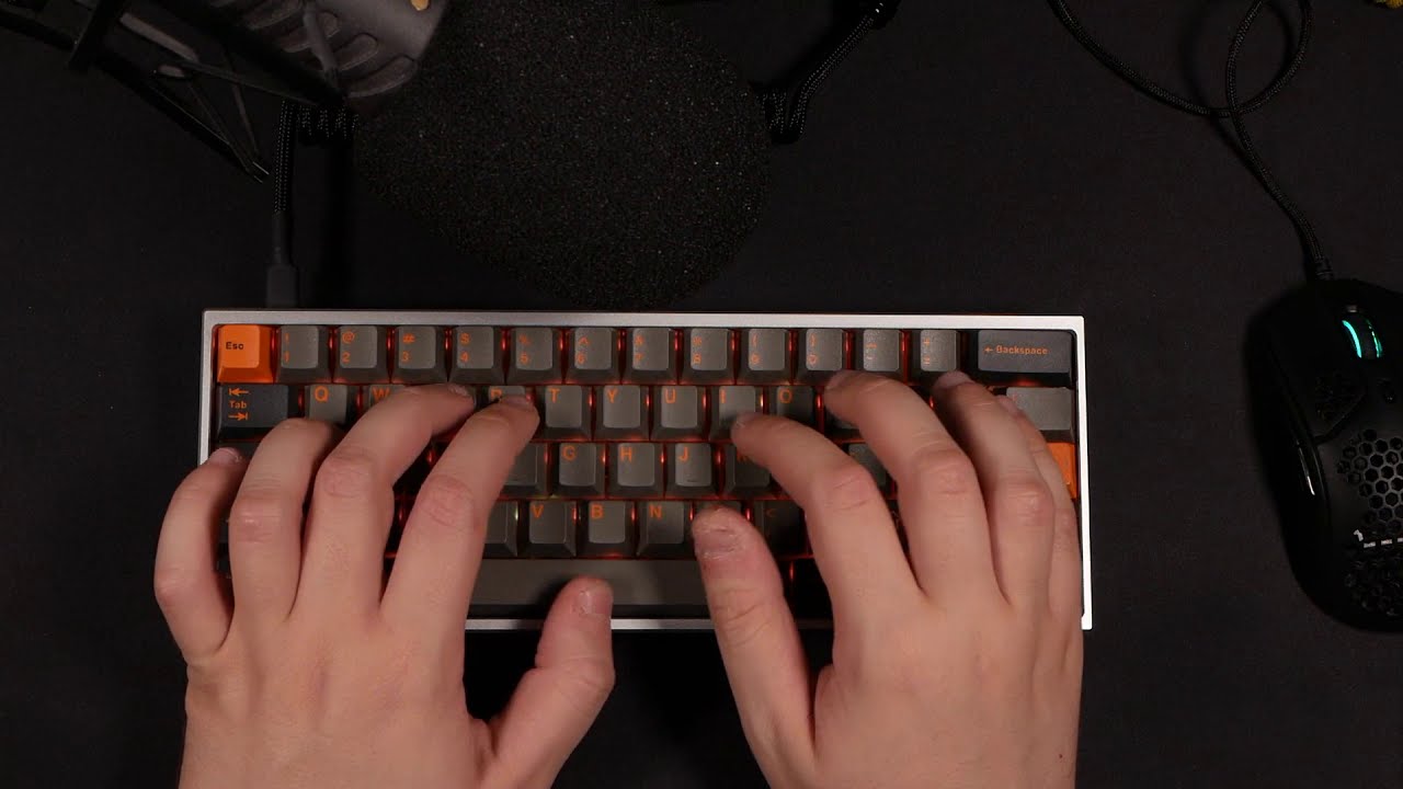 Typing test - Poseidon60 gray with brass plate & lubed Kailh Speed Bronze and GMK Skidolcha keycaps