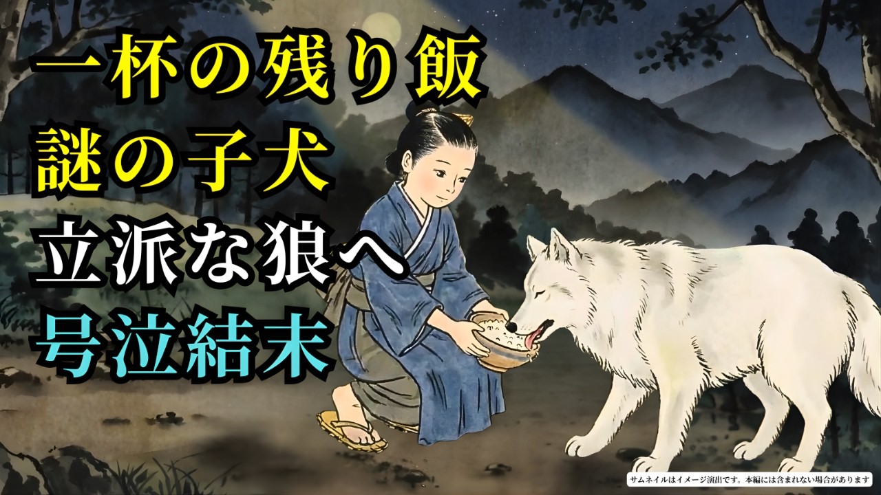 一杯の残り飯で命を救われた子犬。立派な「狼」となって恩返しに現れた日、村中が涙した (AIフィクション) | 野談 | 伝説 | 昔話 | 説話 | 民話