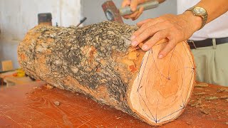 Incredible Woodworking Skills // Project To Make A Beautiful Large Table From An Ugly Log