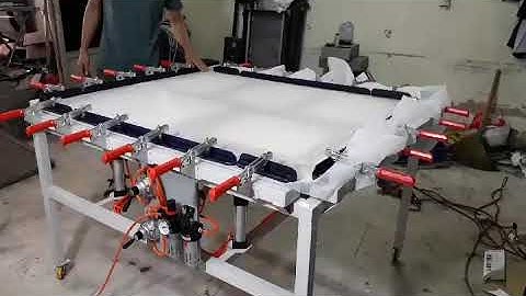 Máy căng khung in lụa tự động. Lh 01234842541