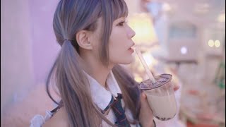 可愛いJkがタピオカを飲む動画