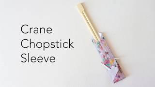 Origami Crane Chopsticks Sleeve Traditional Design