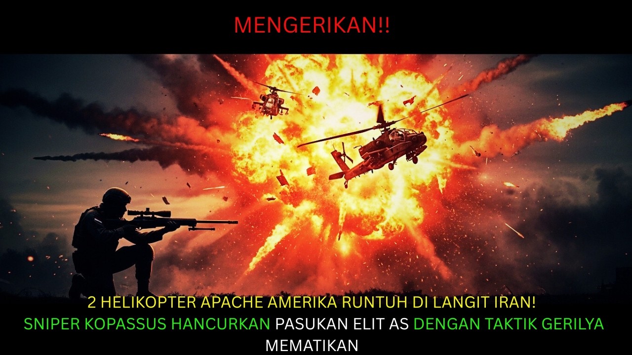 MENGERIKAN‼️SNIPER KOPASSUS HANCURKAN 2 HELIKOPTER APACHE AMERIKA DI LANGIT IRAN‼️