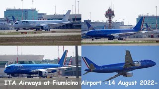 Departure traffic of ITA Airways at Fiumicino Airport (FCO/LIRF) -14 August 2022-