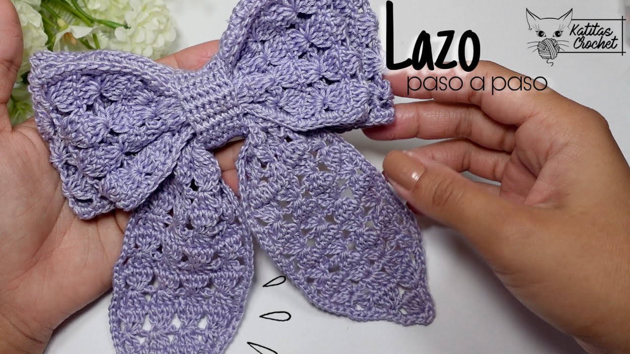 Tendencia coquette!! 🎀Hermoso lazo doble a crochet 🎀 Modelo 6 paso a paso #coquette #crochet