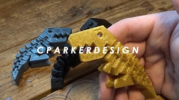 3D Printed Articulated Dinosaurs - Product Demonstration Video - CPARKERDESIGN.