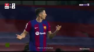 هدف ليفاندوفسكي الاول في فالنسيا اليوم - برشلونه وفالنسيا ٢-٢ اليوم