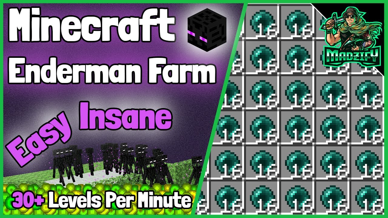 Minecraft EASY Enderman 1 HIT Farm - 1.19 XP farm Tutorial 