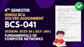 BCS-041 | Fundamentals of Computer Networks | Solved Assignment | IGNOU BCA SOlUTIONS