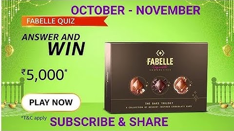 Amazon Fabelle Quiz, amazon Answer and win, Win Amazon pay, win 5000, Quiz on October
