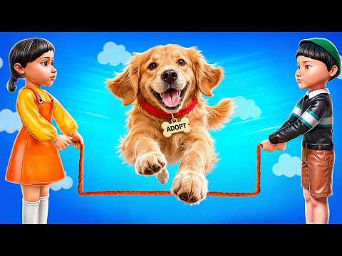 Squid Game Doll Adopted a Dog! Squid Game Doll in Real Life