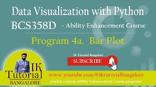 4a Bar Plot using matplotlib | Data Visualization with Python | VTU Ability Enhancement Course
