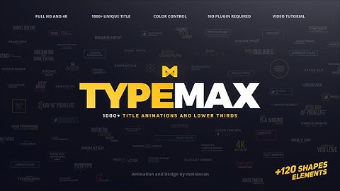 TypeMax Title Animation and Lower Thirds | After Effects Template | Titles