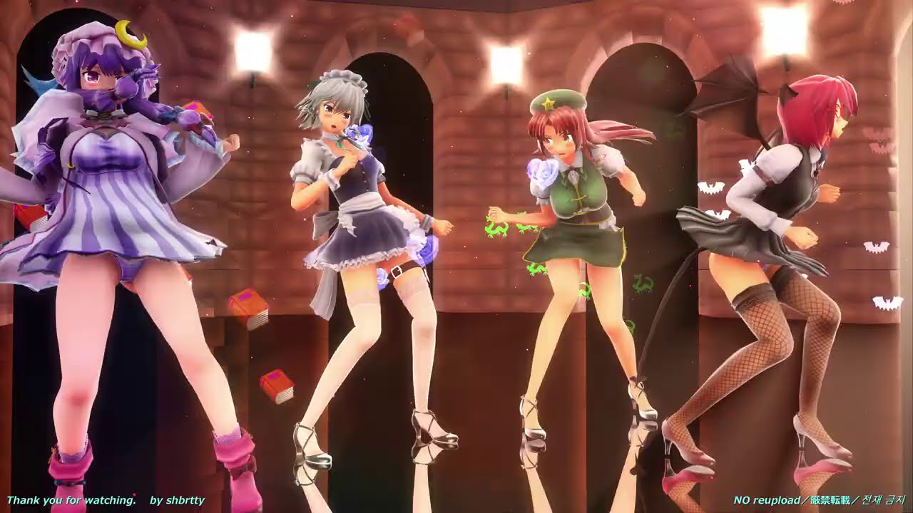 東方mmd 紅魔ワカメ館で ポーカーフェイス 4k リク応答 Iwara