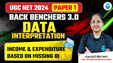 UGC NET Paper 1 Data Interpretation | Income & Expenditure Based on Missing DI | Ayushi Mam JRFAdda