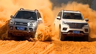 This Is A Unique Race Between Great Drivers And Cool Cars | Roewe Rx8 2.0L Vs Hyundai Santafe 2.0L