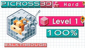 Hard Picross: Level 1 | Picross 3D (DS) 100% Walkthrough