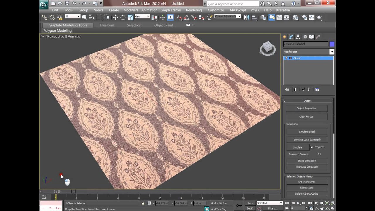 3ds max tutorial= modeling a table cloth and animate it YouTube