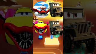 McQueen Yellow Eater vs McQueen Army Jeep X Coffin Dance Tiles Hop Edm Rush