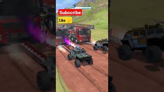 TWO POWERFUL💪🏻 MoNsTeR CAR PULL A HAVEY WEIGHT  TRUCK#shorts #viral #new #game #2022 #update screenshot 1