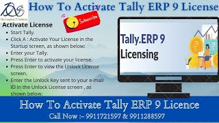 HOW TO ACTIVATE TALLY ERP 9 LICENSE