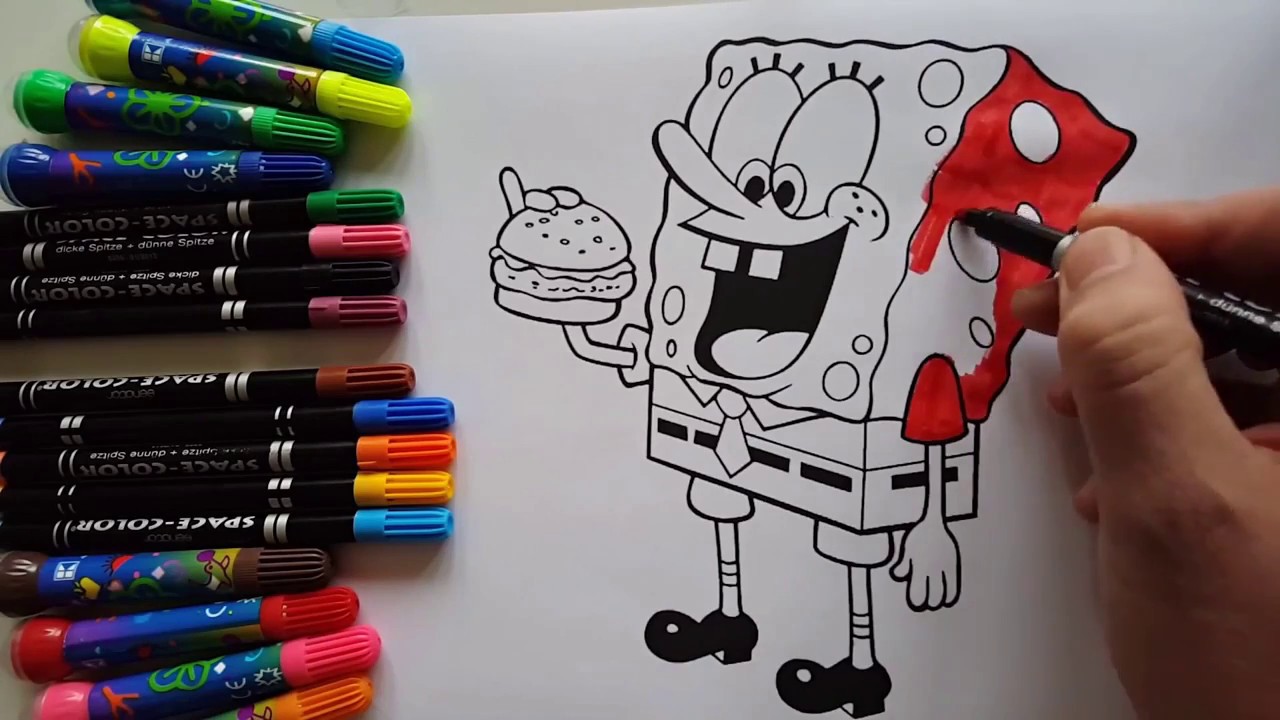 Amazing Sponge bob and burger coloring spongebob coloring pages for