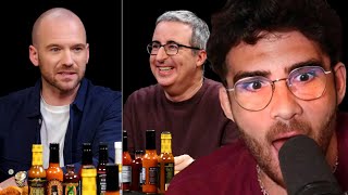 John Oliver LOSES IT on Hot Ones | Hasanabi reacts