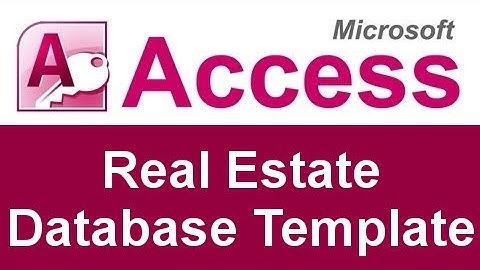 Microsoft Access Real Estate Database Template