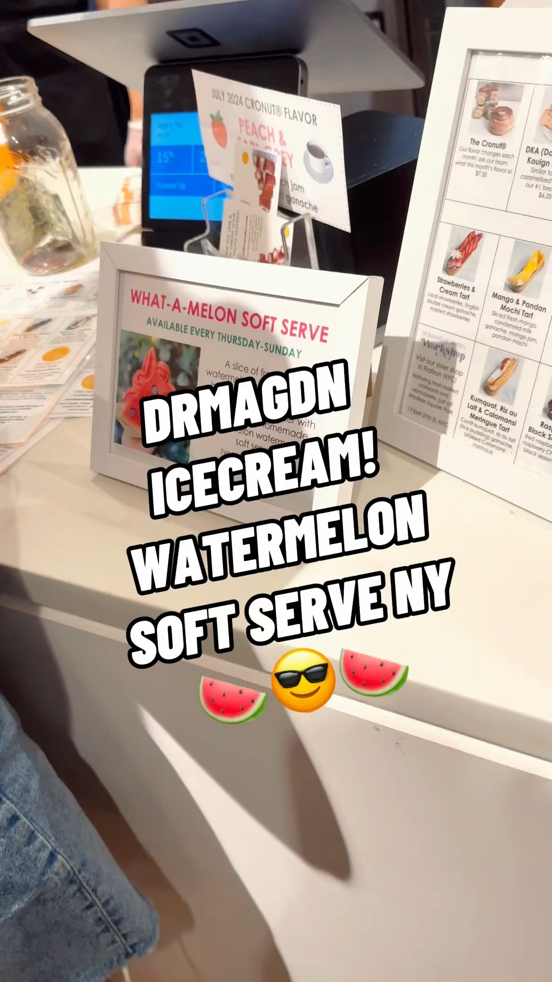 DRMAGDN ICECREAM! Watermelon Soft Serve In Watermelon #DRMAGDN #DominqueAnsel #Bakery #NYC #ICECREAM