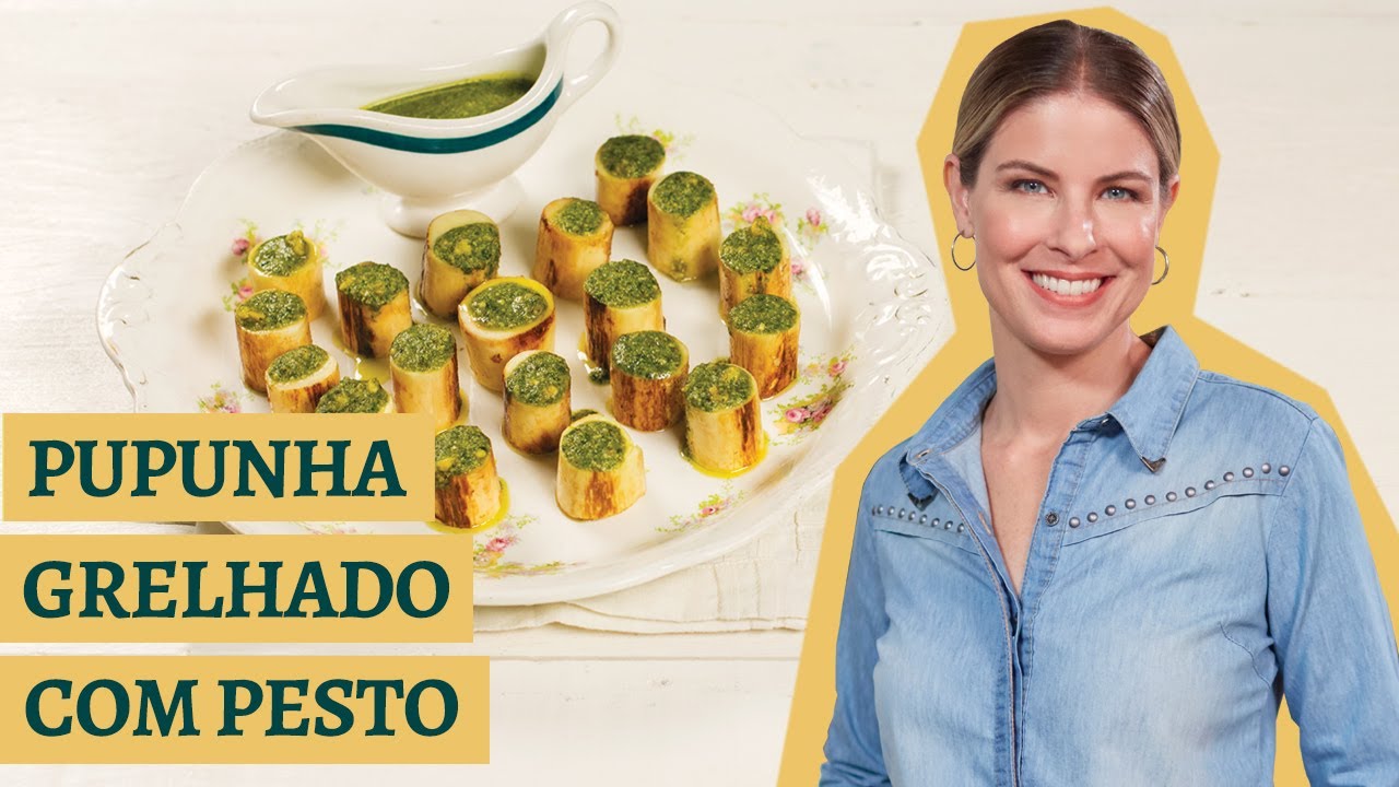 SALADA DE PUPUNHA GRELHADO COM MOLHO PESTO RECEITA PANELINHA COM RITA LOBO